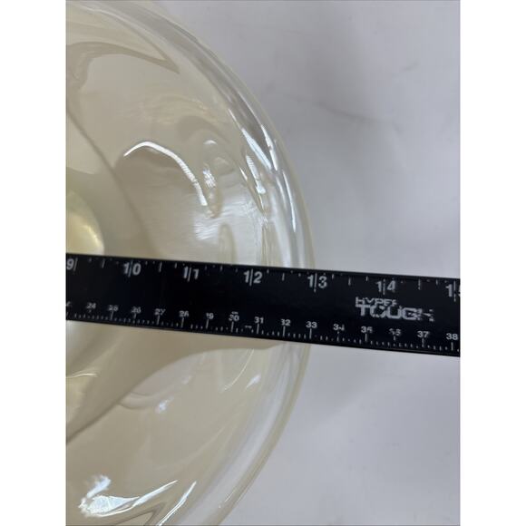 MURANO Art Glass White Ivory Iridescent Crest Edge Folded Bowl Bouquet - Picture 7 of 7